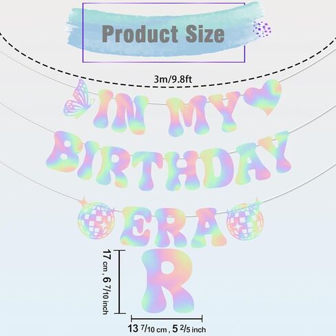 In My Birthday Era Banner, NO-DIY Glitter Popular Birthday Decorations Banner, Its A Girl Garland for Birthday Party Decorations, Per-strung Hot Laser Girls Birthday Banner in Saudi Arabia