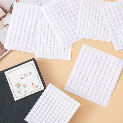 Joez Wonderful 6 Sheets Foam Adhesive Dots, 600 Pcs Total Sticky Double Sided Adhesive Foam, 3D Mini Foam Stickers for Art Crafts, Glue Dots for Scrapbooking, 2 Sizes (0.31in/8mm, 0.39in/10mm) in Saudi Arabia