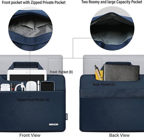 iBenzer 15.6 16 inch Laptop Computer Sleeve Carrying Case Bag for New MacBook Air 15-inch M2 A2941, MacBook Pro 15/16-inch, 15" Surface/Dell/HP/Acer/Lenovo Chromebook, Black LS-SLD15-BK in Kuwait