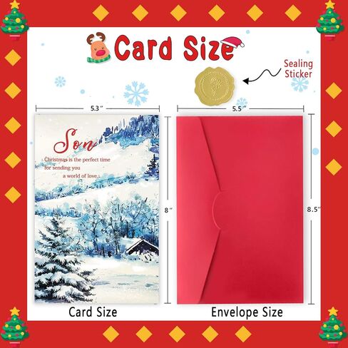 Funny Christmas Cards, Son Christmas Card, Christmas Card Gifts for Son, Merry Christmas Gift Cards from Dad Mom Parents, Xmas Cards Decoration Ideas in Kuwait