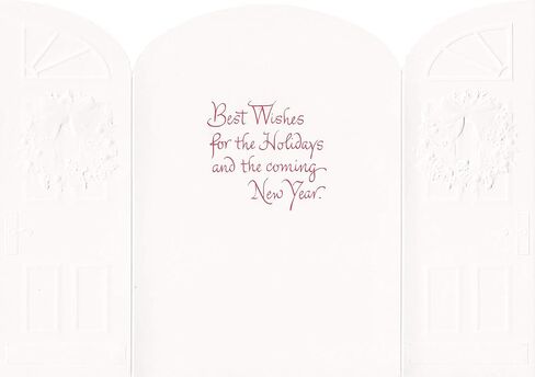 Holiday Collection Premium 15-Count Boxed Embossed Christmas Cards with Foil-Lined Envelopes, 7.8" x 5.6", Traditional Wreath (893800) in Saudi Arabia