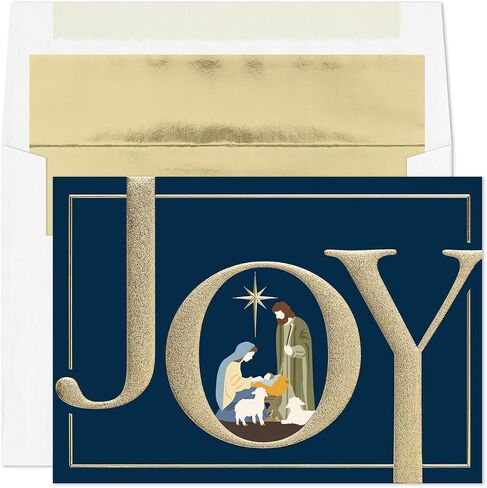 Holiday Collection Premium 15-Count Boxed Embossed Christmas Cards with Foil-Lined Envelopes, 7.8" x 5.6", Traditional Wreath (893800) in Saudi Arabia