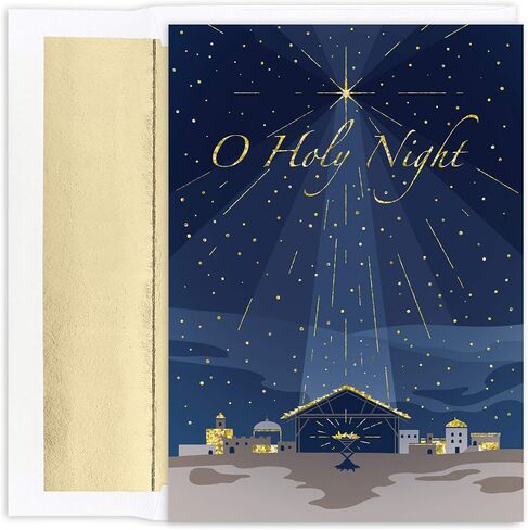 Holiday Collection Premium 15-Count Boxed Embossed Christmas Cards with Foil-Lined Envelopes, 7.8" x 5.6", Traditional Wreath (893800) in Saudi Arabia