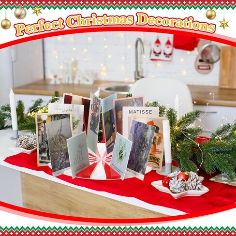 عرض بطاقة عيد الميلاد Thyle مقاس 11.8 بوصة من الأكريليك حامل بطاقة عيد الميلاد حامل عرض بطاقات التهنئة يحمل ما يصل إلى 24 منظم بطاقات بريدية لرف الطاولة ورف المكتب وحفلات الحلوى in Kuwait