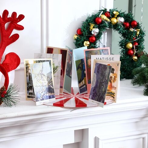 عرض بطاقة عيد الميلاد Thyle مقاس 11.8 بوصة من الأكريليك حامل بطاقة عيد الميلاد حامل عرض بطاقات التهنئة يحمل ما يصل إلى 24 منظم بطاقات بريدية لرف الطاولة ورف المكتب وحفلات الحلوى in Kuwait