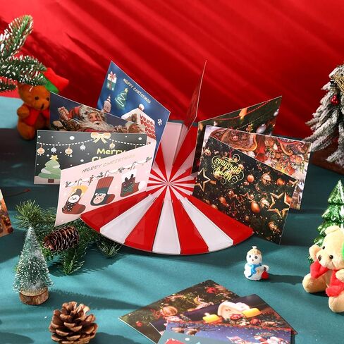 عرض بطاقة عيد الميلاد Thyle مقاس 11.8 بوصة من الأكريليك حامل بطاقة عيد الميلاد حامل عرض بطاقات التهنئة يحمل ما يصل إلى 24 منظم بطاقات بريدية لرف الطاولة ورف المكتب وحفلات الحلوى in Kuwait