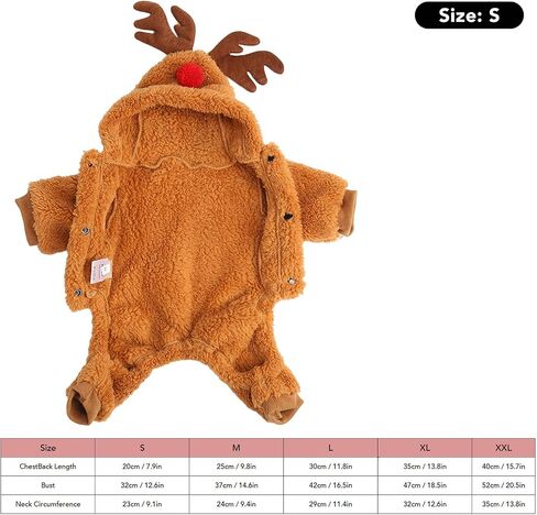 Pet Reindeer Cosplay Dog Cat Costume Reindeer Dog Hoodie Funny Pet Elk Cosplay Costume Puppy Fleece Outfits Warm Hoodie XXL in Saudi Arabia