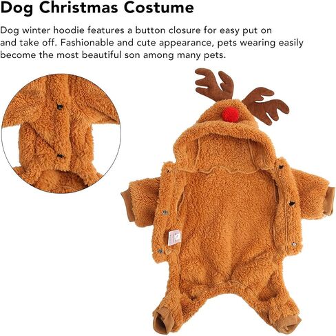 Pet Reindeer Cosplay Dog Cat Costume Reindeer Dog Hoodie Funny Pet Elk Cosplay Costume Puppy Fleece Outfits Warm Hoodie XXL in Saudi Arabia