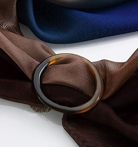 8Pcs 1inch Plastic Scarf Clip Ring Smoothly Fashion Neckerchief Silk Clasp Buckle for Clothing T-Shirt Holder Neck and Waist Decoration (Black) in Kuwait