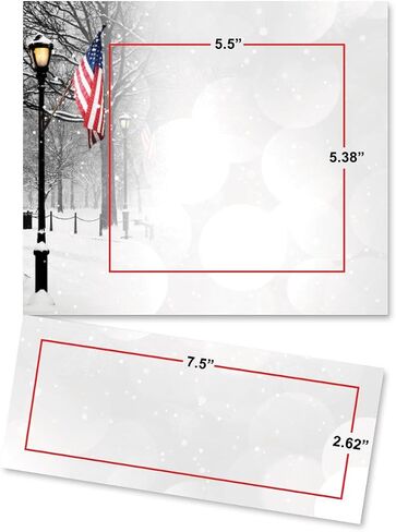 Paperdirect Winter Park Patriot Christmas Holiday Theme القرطاسية، ورق الحدود، ورق ذو رأسية 8.5 × 11، 50 ورقة، ورق كتابة فاخر أنيق، ورق طابعة مزخرف in Saudi Arabia