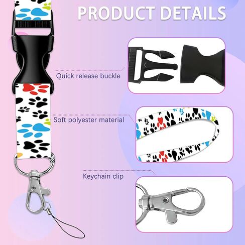 Dog Paw Lanyards for Id Badges,ID Badge Holder and Retractable Reel Clip Lanyard with ID Card Nametag Badge Holder for Nurse Teacher in Kuwait