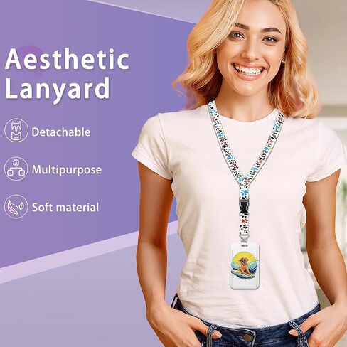 Dog Paw Lanyards for Id Badges,ID Badge Holder and Retractable Reel Clip Lanyard with ID Card Nametag Badge Holder for Nurse Teacher in Kuwait