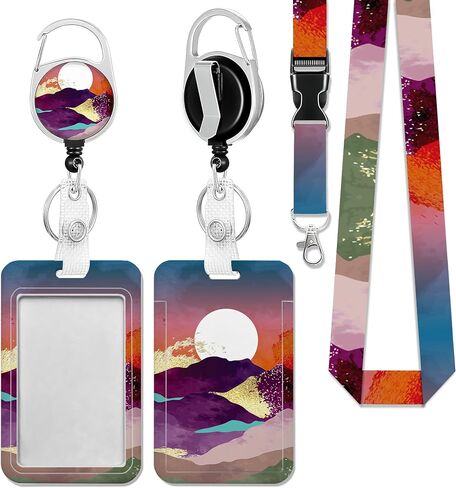 Space Galaxy Constellation Lanyards for ID Badges, Badge Holder with Breakaway Lanyard, Badge Lanyard with Retractable Badge Reel Clip, Women Teacher Doctor Office Employees in Saudi Arabia
