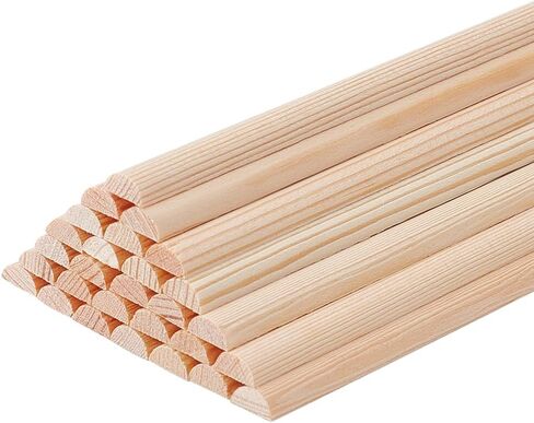 OLYCRAFT 30Pcs 5.9 Inch Wooden Dowel Rods 7x3.5mm Half Round Dowel Rods Unfinished Wood Craft Sticks Arch Wood Dowel Rods Half Round Craft Sticks for Braiding Tapestry DIY Crafts in Saudi Arabia