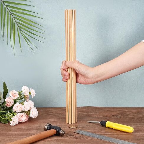 OLYCRAFT 30Pcs 5.9 Inch Wooden Dowel Rods 7x3.5mm Half Round Dowel Rods Unfinished Wood Craft Sticks Arch Wood Dowel Rods Half Round Craft Sticks for Braiding Tapestry DIY Crafts in Saudi Arabia