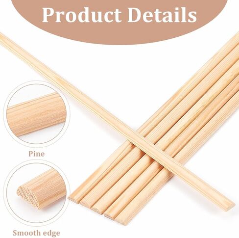 OLYCRAFT 30Pcs 5.9 Inch Wooden Dowel Rods 7x3.5mm Half Round Dowel Rods Unfinished Wood Craft Sticks Arch Wood Dowel Rods Half Round Craft Sticks for Braiding Tapestry DIY Crafts in Saudi Arabia