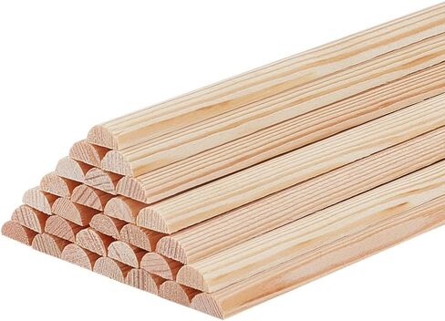 OLYCRAFT 30Pcs 5.9 Inch Wooden Dowel Rods 7x3.5mm Half Round Dowel Rods Unfinished Wood Craft Sticks Arch Wood Dowel Rods Half Round Craft Sticks for Braiding Tapestry DIY Crafts in Saudi Arabia