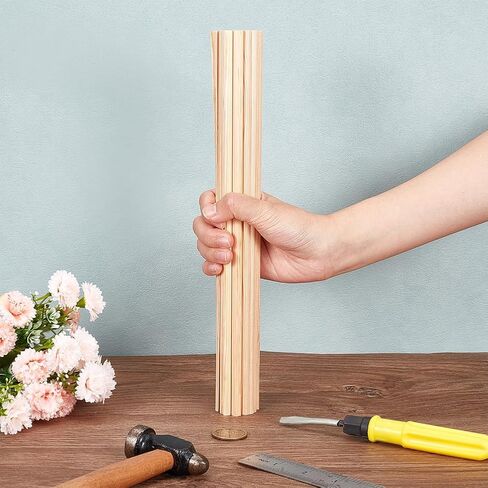 OLYCRAFT 30Pcs 5.9 Inch Wooden Dowel Rods 7x3.5mm Half Round Dowel Rods Unfinished Wood Craft Sticks Arch Wood Dowel Rods Half Round Craft Sticks for Braiding Tapestry DIY Crafts in Saudi Arabia