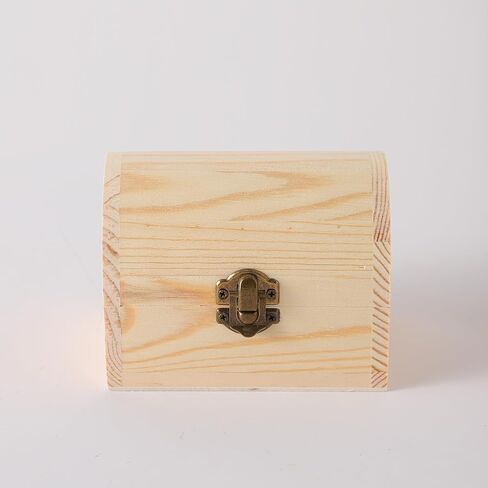 12 قطعة 4.6x3.1x3.5 في صندوق خشبي مقوس صندوق الكنز الخشبي غير المكتمل مع أغطية للحرف اليدوية ذاتية الصنع in Kuwait