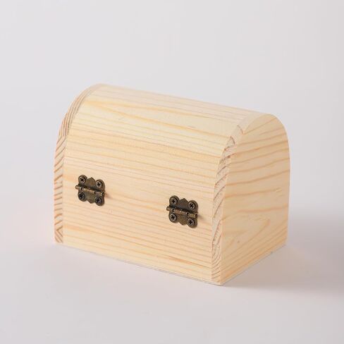 12 قطعة 4.6x3.1x3.5 في صندوق خشبي مقوس صندوق الكنز الخشبي غير المكتمل مع أغطية للحرف اليدوية ذاتية الصنع in Kuwait