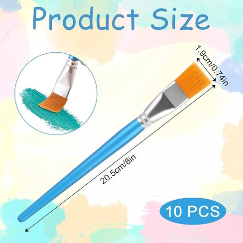 Paint Brushes for Acrylic Painting, 10 Pieces Acrylic Paint Brushes Small Paint Brush Craft Paint Brushes Artist Paint Brushes Wide Painting Brushes for DIY Crafts Watercolor Acrylic Painting, Blue in Saudi Arabia