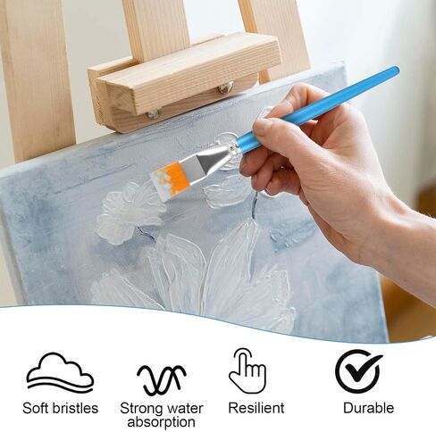 Paint Brushes for Acrylic Painting, 10 Pieces Acrylic Paint Brushes Small Paint Brush Craft Paint Brushes Artist Paint Brushes Wide Painting Brushes for DIY Crafts Watercolor Acrylic Painting, Blue in Saudi Arabia