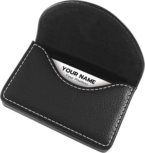 Business Card Holder/Case with Premium PU Leather, ID/Credit Card Holder/Case for Men and Women - D-Black in Saudi Arabia