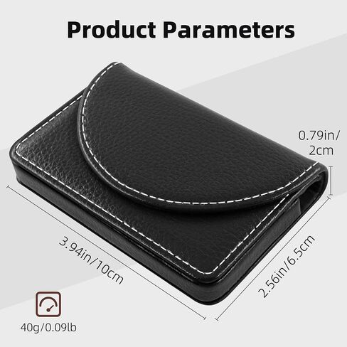 Business Card Holder/Case with Premium PU Leather, ID/Credit Card Holder/Case for Men and Women - D-Black in Saudi Arabia