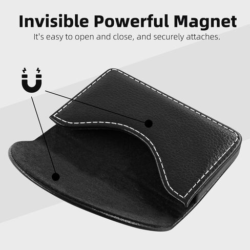 Business Card Holder/Case with Premium PU Leather, ID/Credit Card Holder/Case for Men and Women - D-Black in Saudi Arabia