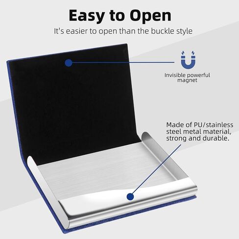 Business Card Holder/Case with Premium PU Leather, ID/Credit Card Holder/Case for Men and Women - D-Black in Saudi Arabia