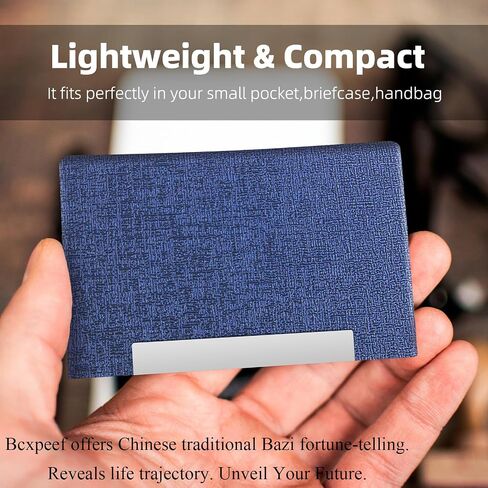 Business Card Holder/Case with Premium PU Leather, ID/Credit Card Holder/Case for Men and Women - D-Black in Saudi Arabia