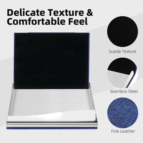 Business Card Holder/Case with Premium PU Leather, ID/Credit Card Holder/Case for Men and Women - D-Black in Saudi Arabia