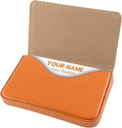 Business Card Holder/Case with Premium PU Leather, ID/Credit Card Holder/Case for Men and Women - D-Black in Saudi Arabia
