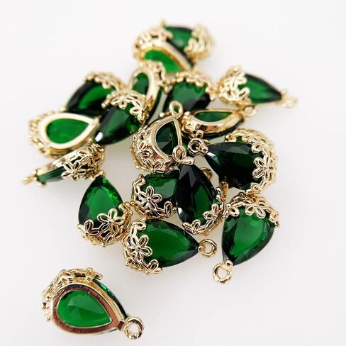 Teardrop Zirconia Crystal Gold Plated Alloy Waterdrop Charms for Jewelry Making Bracelet Necklace Earring Pendant Craft Supplies DIY Accessories in Kuwait