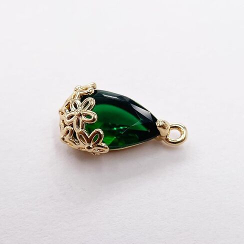 Teardrop Zirconia Crystal Gold Plated Alloy Waterdrop Charms for Jewelry Making Bracelet Necklace Earring Pendant Craft Supplies DIY Accessories in Kuwait