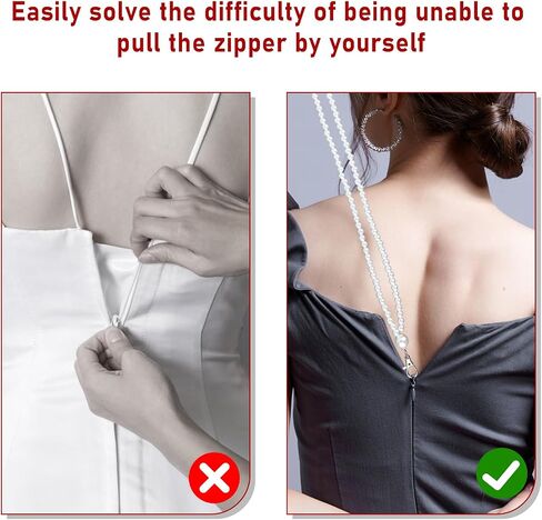 Molain Zipper Helper Dress Long Dress Zipper Pull Helper Zip Puller Aid Tool Assistant Design with Hook and Clip Dress Zipper Helper Zipper Extender for Clothing Coat Bag All Zipper Types(White) in Saudi Arabia