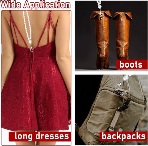 Molain Zipper Helper Dress Long Dress Zipper Pull Helper Zip Puller Aid Tool Assistant Design with Hook and Clip Dress Zipper Helper Zipper Extender for Clothing Coat Bag All Zipper Types(White) in Saudi Arabia