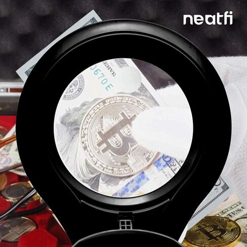 Neatfi (New Model) Bifocals 1,200 Lumens Super LED Magnifying Lamp with Clamp, 5D + 20D, Dimmable, 60 Pcs SMD LED, 5 Inches Diameter Lens, Adjustable Arm (5 Diopter + 20 Diopter, Black) in Kuwait