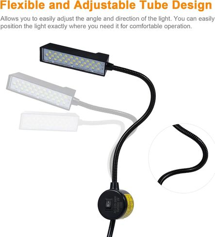 LED Sewing Machine Lamp 30 LEDs Light Working Lighting Flexible Bendable Tube Gooseneck Lamp with Magnetic Base for Sewing Machine Lights Housework Household Duties Chores Lathes Lamps in Saudi Arabia