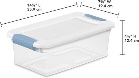 صندوق تخزين قابل للتكديس من ستيريلايت مكون من 36 قطعة مع غطاء، تصميم بلاستيكي شفاف، سعة 15 لترًا in Kuwait