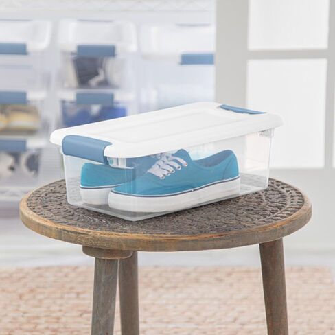 صندوق تخزين قابل للتكديس من ستيريلايت مكون من 36 قطعة مع غطاء، تصميم بلاستيكي شفاف، سعة 15 لترًا in Kuwait