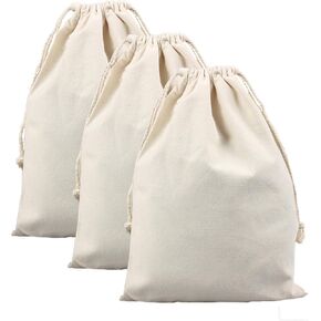 MTGHYARE 3 Pack Large Christmas Bags Drawstring Blank Canvas Christmas Gifts Santa Sack Bags 18"x26.8" DIY Extra Large Reusable Burlap Xmas Gift Heavy Duty Laundry Bags with Drawstring