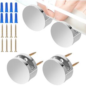 Mirror Clips for Wall Mounting, 4 Sets 3-5mm Frameless Mirror Mounting Hardware Mirror Glass Clips Adjustable Round Mirror Holder Clips Metal Mirror Hanging Bracket Hardware Kit with Screws & Anchors in Kuwait