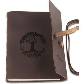 Personalized Leather Journal to Mom Premium Antique Writing Notebook Handmade Leather Bound Custom Notepad for Women Unlined Paper 7x5 Inches Diary Ideal Gift at Mother's Day, Christmas, Birthday