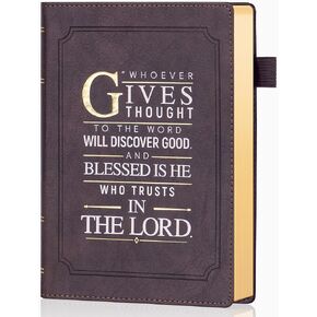 CAGIE Lined Journal for Woman Men, Prayer Journals for Writing with 288 Pages Golden Edge, Christian Journal Inspirational Church Notes Notebook - Brown