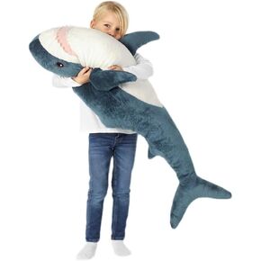 40 Inch Plush Shark Toy,Shark Plush Soft Squishy Shark Toys Shark Plush Pillows, Perfect Stress Relief，Room Decoration for Boys and Girls Shark Plushies for Kids Blue