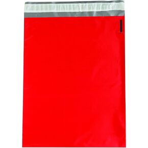 BOX USA Poly Mailer Envelopes, 14 1/2' x 19', Red, Self-Seal with Tear Strip, Waterproof and Puncture Resistant, for Packing, Mailing, and Shipping, Pack of 100