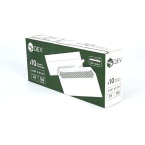 #10 Security Envelopes, 4.18" x 9.5", 24 lb, Self-Sealing, 100 Count