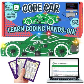Code Car Kids Coding Toy for Kids 8-12+ and Teens. Learn Block & Typed C++ Coding with Hands-On Electronics & 40+ Projects Including Custom Siren, Honk The Horn, and Reverse Alarm.