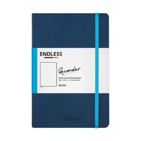 Endless Recorder Notebook - Deep Ocean - Regalia Paper -A5 - Blank Pages, Blue